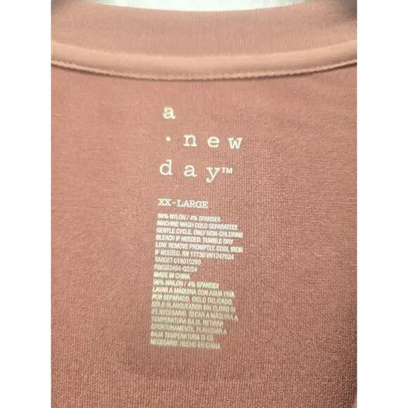 A New Day Tshirt Womens Size XXL Short Sleeve Brown 6083 - Picture 2 of 6